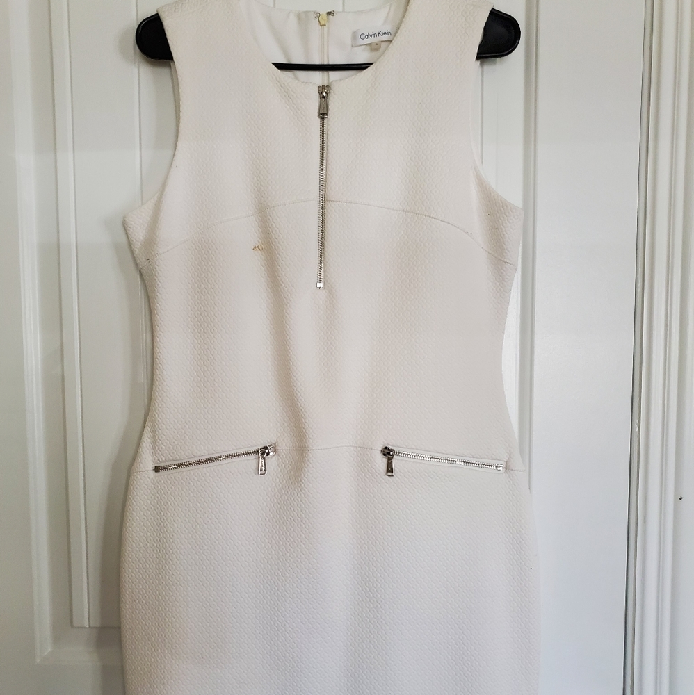 Ivory dress.